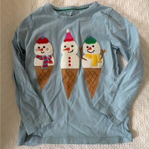 Mini Boden Snowmen Shirt Long Sleeve NWT